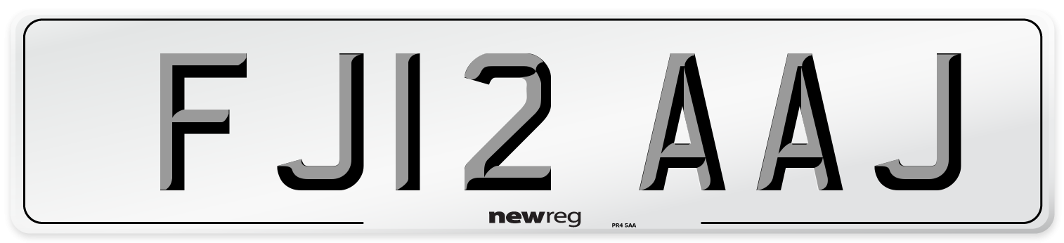 FJ12 AAJ Number Plate from New Reg